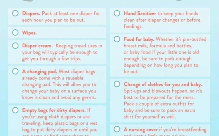 Baby Diaper Bag Checklist: Essentials to pack in your diaper bag!